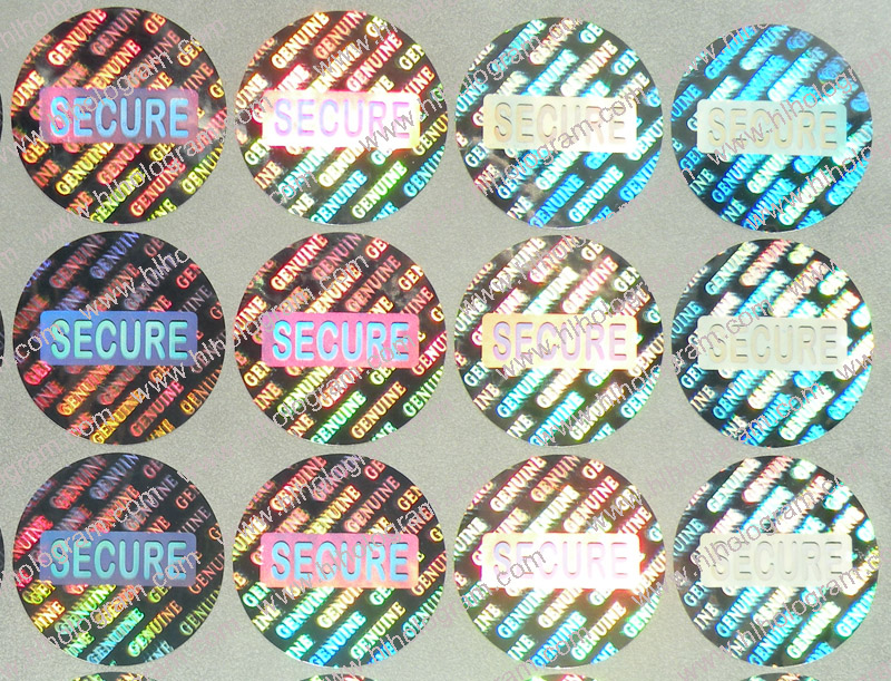 Secure hologram sticker photo